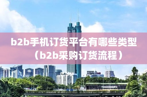 b2b手机订货平台有哪些类型（b2b采购订货流程）